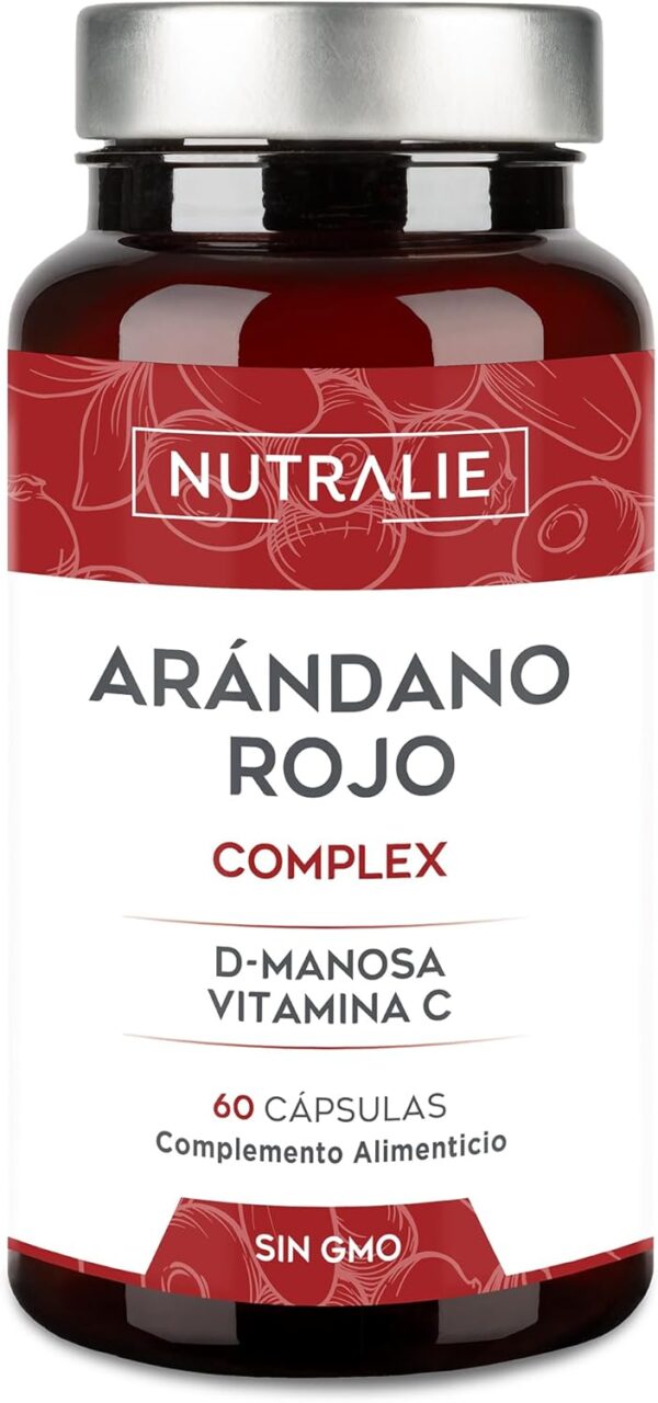 Arándano Rojo Americano para Cistitis y Tracto Urinario |PREMIO 2021| Alta Dosis Arándano Rojo con Vitamina C, D-Manosa e Hibisco - Tonifica el músculo pélvico | 60 Cápsulas Nutralie