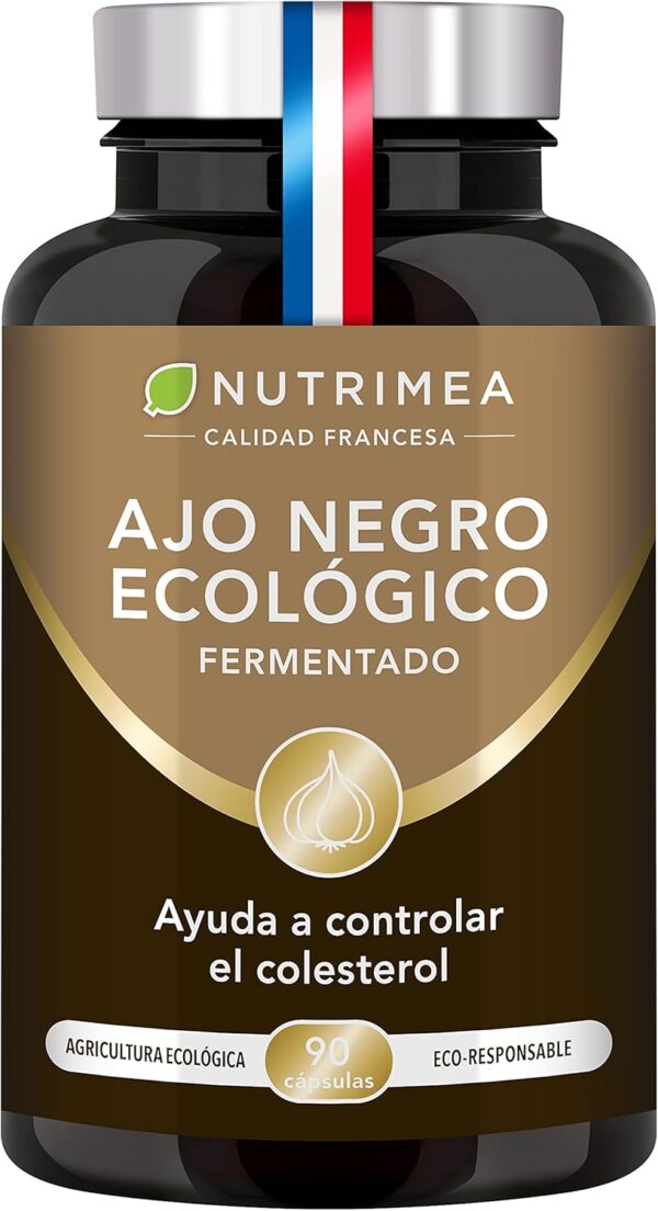 Ajo Negro Fermentado Nutrimea l Bajar Colesterol Antioxidante Natural | 90 Cápsulas de Origen Vegetal Fabricado en Francia